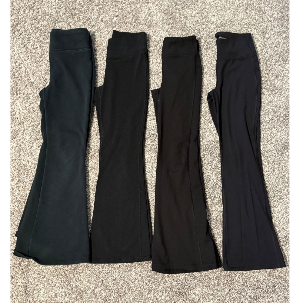 Girls Black Flare Leggings Bundle Size M 8 All in Motion SO 90 Degree 4 Pairs